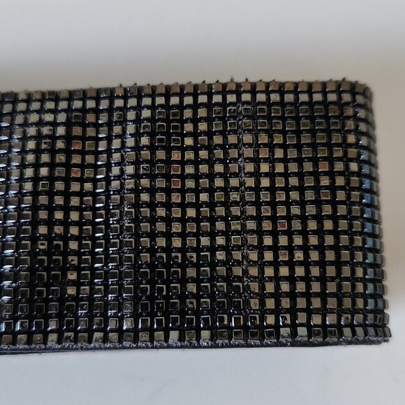 Leather Belt Sash Embellished Rhinestones Black - Picture 4 of 5